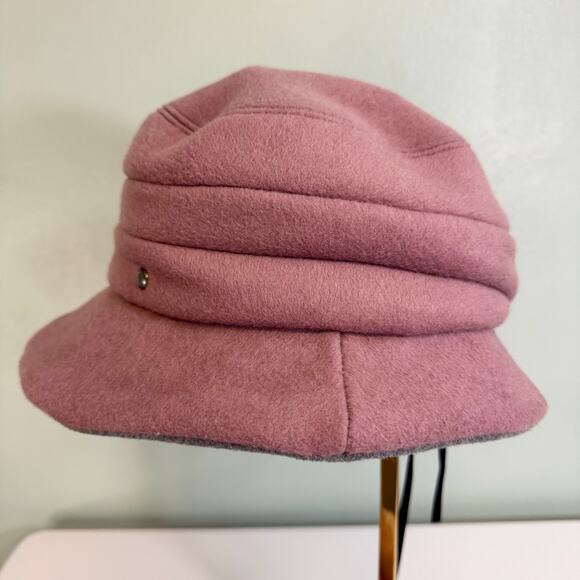 Kooringal Elegant Bucket Hat Womens 25" Pink Wool Blend Asymmetrical Wide Brim - Picture 3 of 6